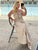 Beige Pleated Backless Dress