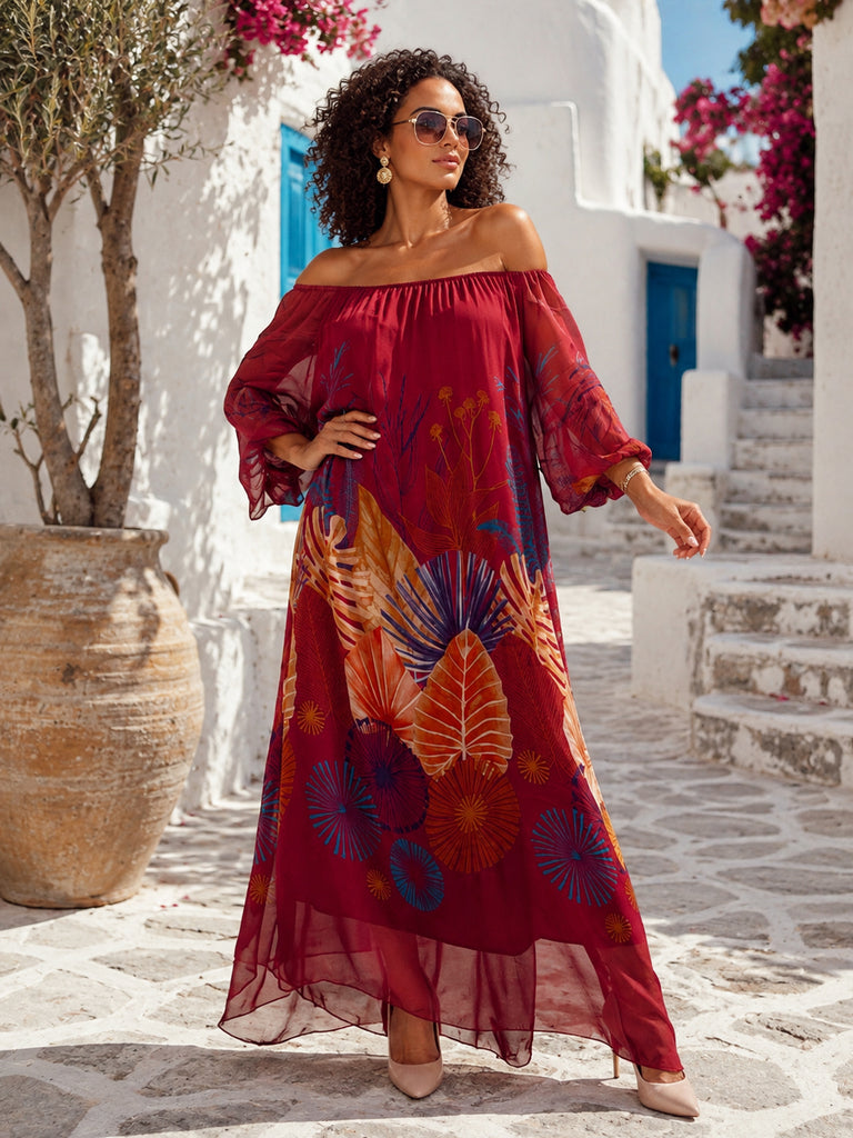 Rouge Botanique Silk Maxi Dress