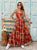 Terracotta Wildflower Satin Maxi Dress