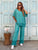 Luce d’Oro Pure Linen Co-Ord - Turquoise