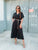 Black V Midi Belted Dress