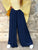 Navy Airflow Viscose Wide Leg Trousers