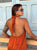 Solenne Luxe Halter Jumpsuit - Burnt Orange