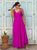 The Valentina Silky Satin Maxi Dress - Magenta