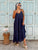 Luna Strappy Viscose Maxi Dress - Navy