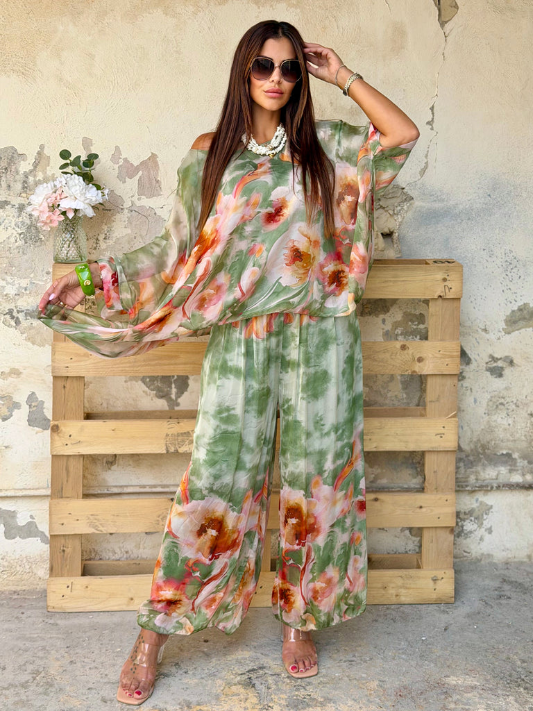 Fiorenza Sage Pure Silk Co-Ord