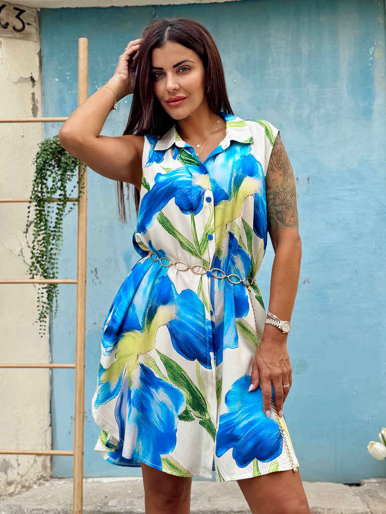 The Amalfi Iris Shirt Dress - Love my Body