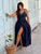 Bleu Minuit Jacquard Silk Satin Dress