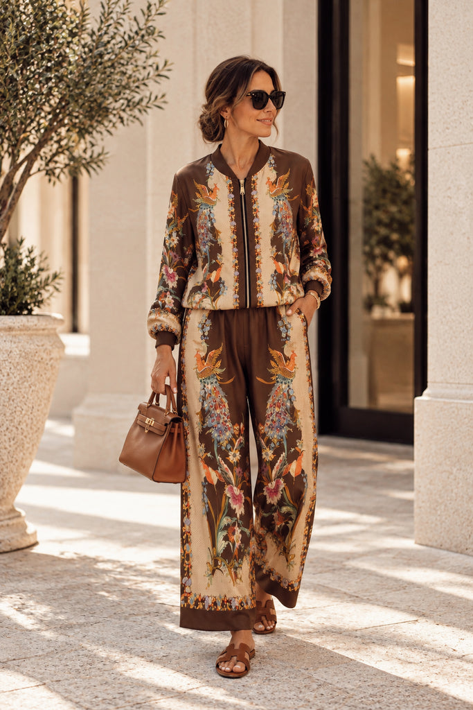 The Majorelle Phoenix Luxe Co-Ord - Mocha - Luxe Collection