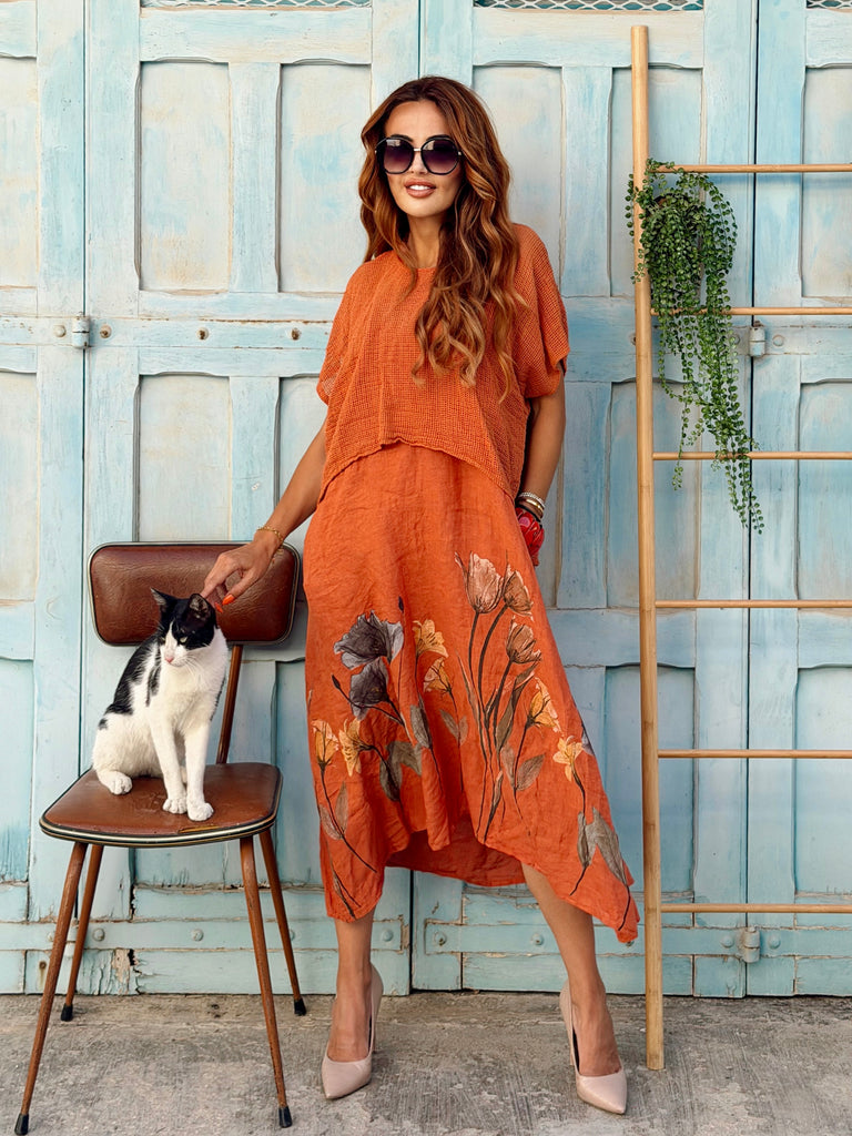 Sienna Pure Linen Two-Piece Dress Set