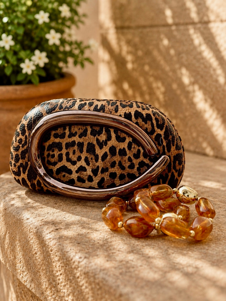 Savana Leopard Clutch