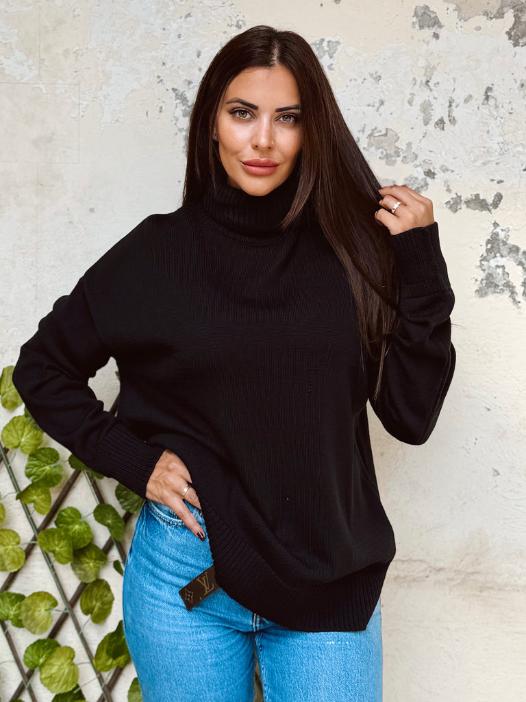 Éverny Roll-Neck Premium Knit Black