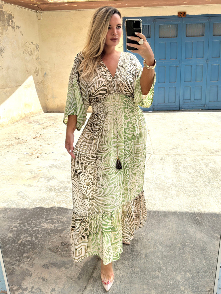 Mint and Mocha Boho Maxi Dress