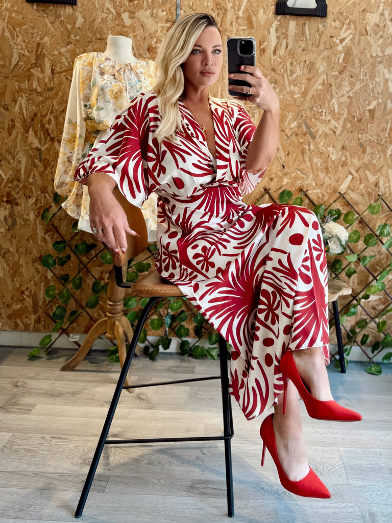 Red Flame Silky Dress