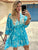 Turquoise and Gold Mini Boho Dress