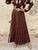 Mocha Suede Pleated Skirt with belt