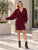Elise Ribbed Knit Batwing Dress - Bordeaux