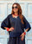 Navy Serena Linen & Silk Trim Co-Ord Set