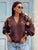 Fleurine Embossed Floral Knit Cardigan - Brown