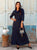 Éloane Belted Silky Satin Maxi Dress - Navy Blue