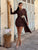 Delys Embellished Drape Mini Dress - Bronze