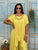 Citron Cascade Silk Satin Co- Ord Set