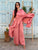 Rose Coral Cascade Silk Satin Co-Ord Set