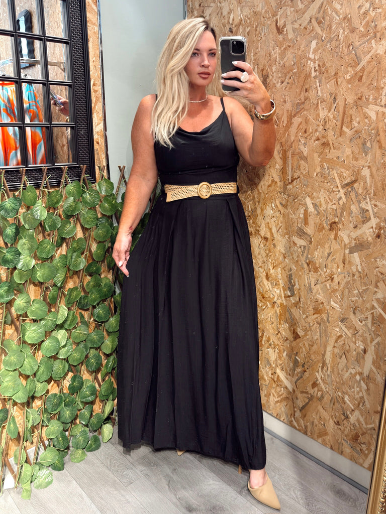 Black Cowl Day Dress