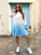 Bleu Ombré Babydoll Cotton Shirt Dress