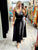 Black Silky Satin Strappy Dress