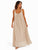 The Isadora Pure Silk Sequins Strap Maxi - Beige