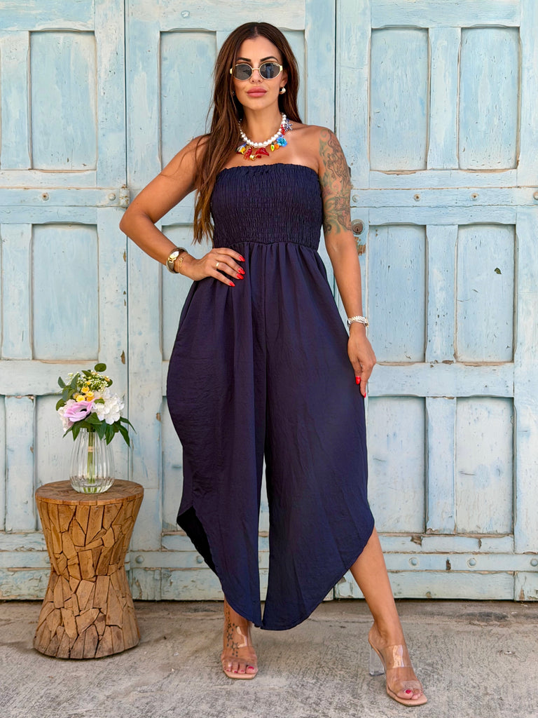 Navy Amara Bandeau Jumpsuit