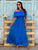 Dolce Vita Pure Silk Off-Shoulder Maxi Dress - Santorini Blue