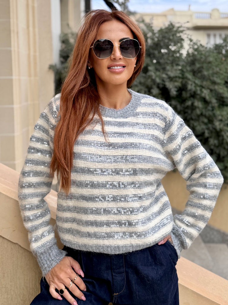 Silver Sequins Whisper Jumper