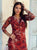 Ysée Printed Mesh Midi Dress - Burned Orange