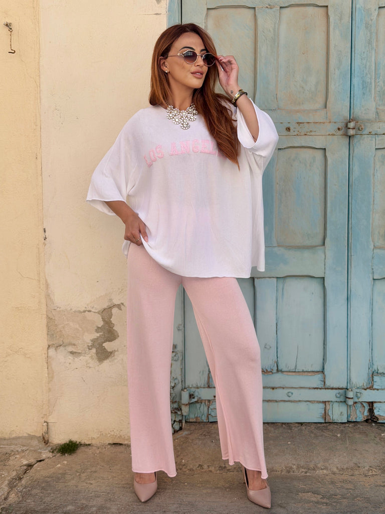 LA Viscose Knit Set - Rose
