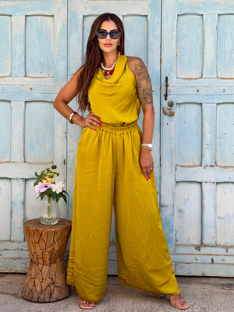 Mustard Allegra Satin co-ord