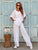 Luce d’Oro Pure Linen Crochet Trim Co-Ord  - White