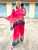Fucshia Flora Silk Kaftan Co-ord Set