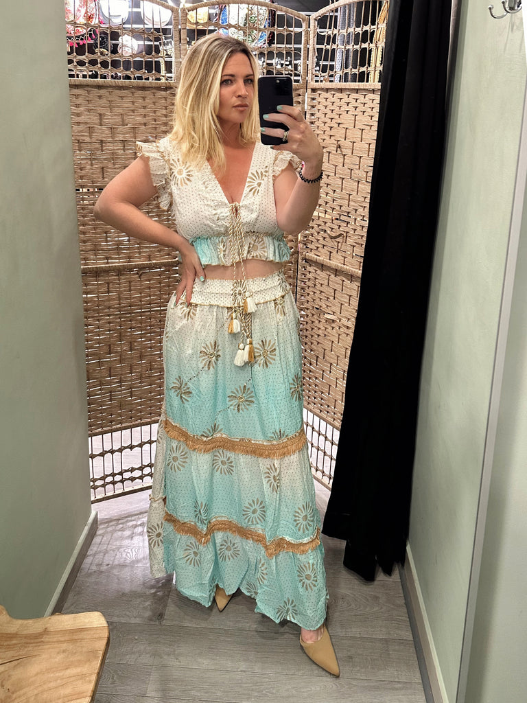Turquoise and Gold Co-ord