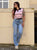 Capri Pink Retro Knit Polo Top