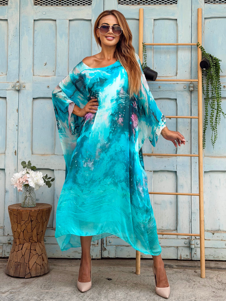 Élan d’Azur Pure Silk Kaftan