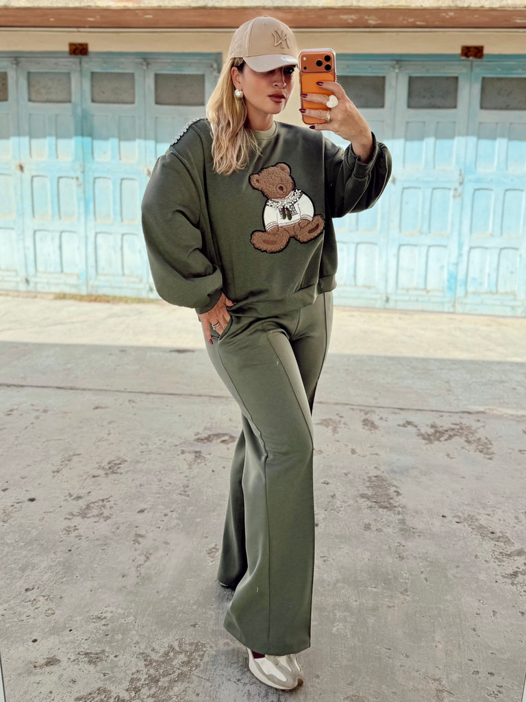 Khaki Teddy Glam Tracksuit