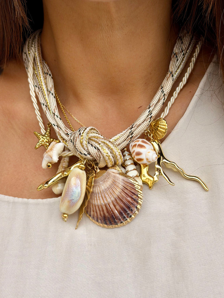 Gilded Seashell Statement Necklace