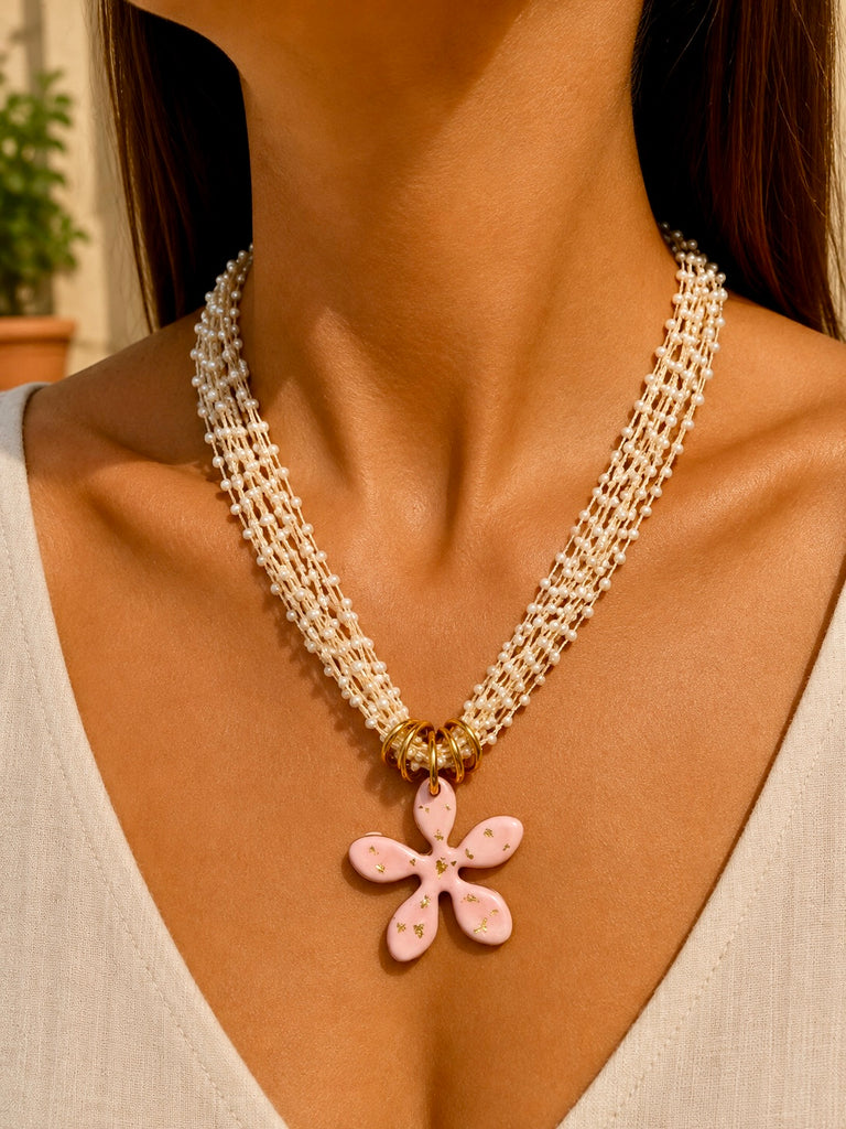 Blush Bloom Pearl Necklace