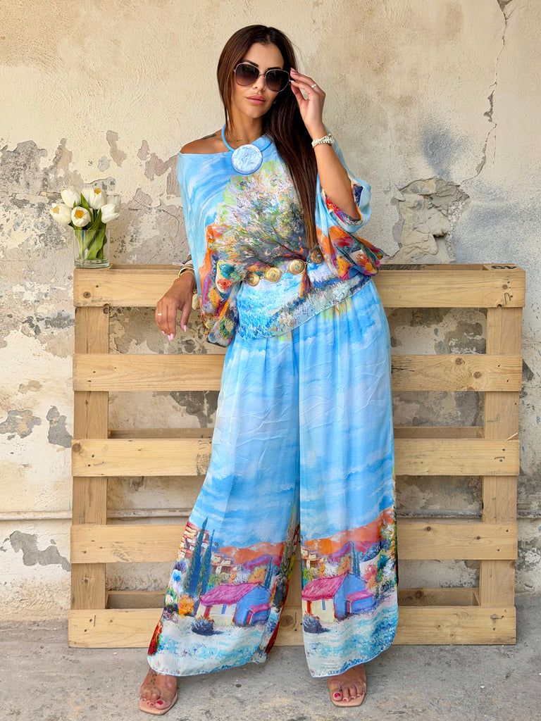 Bleu Bellagio Pure Silk Co-Ord