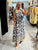 Navy and White Baroque Dress