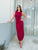 Cherry Red Icon Gold Clasp Midi Dress