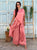 Rose Coral Cascade Silk Satin Co-Ord Set