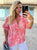 Peach Floral Cotton Linen Top